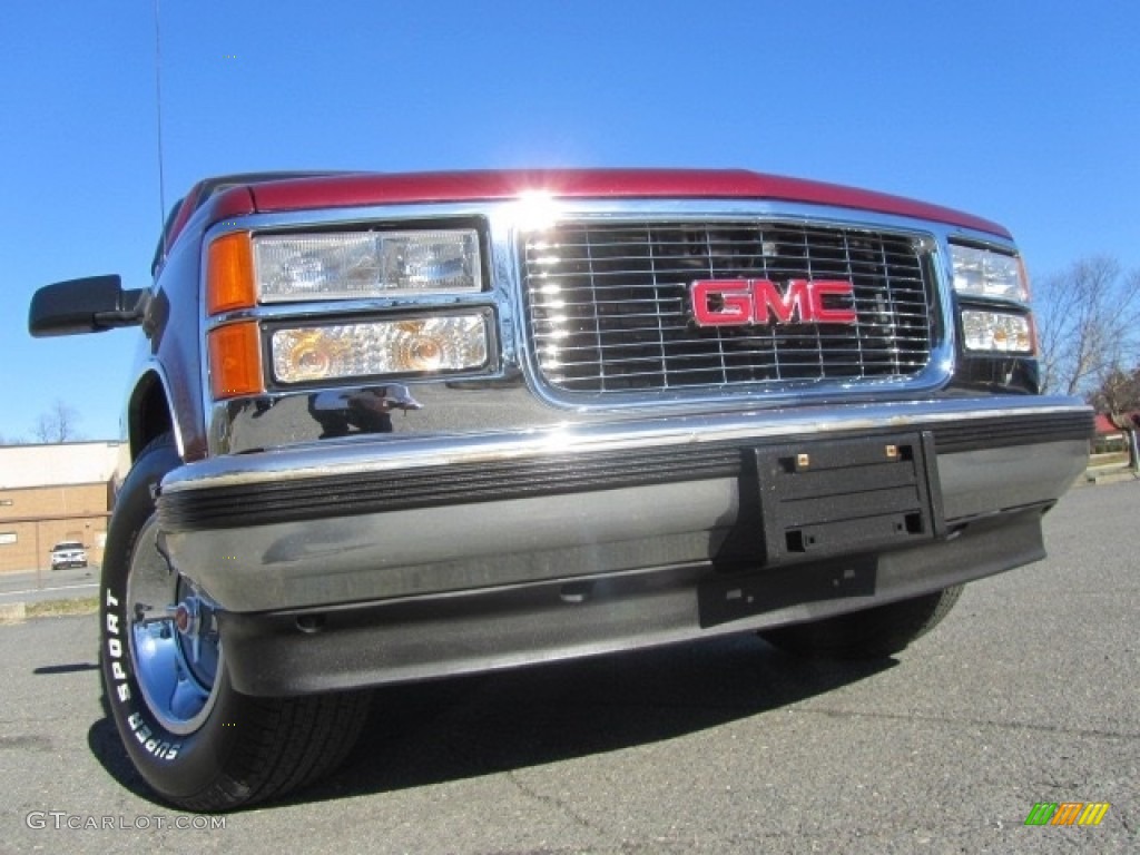 1994 Sierra 1500 SLE Regular Cab - Dark Hunt Club Red Metallic / Gray photo #2