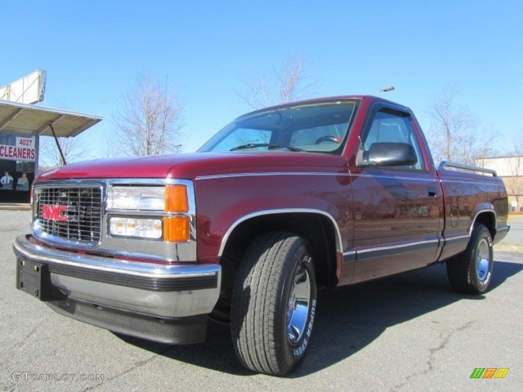 Dark Hunt Club Red Metallic 1994 GMC Sierra 1500 SLE Regular Cab Exterior Photo #141208259