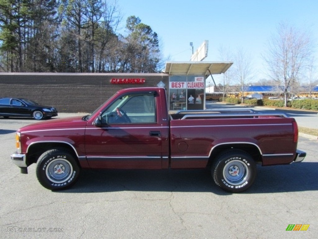 Dark Hunt Club Red Metallic 1994 GMC Sierra 1500 SLE Regular Cab Exterior Photo #141208280