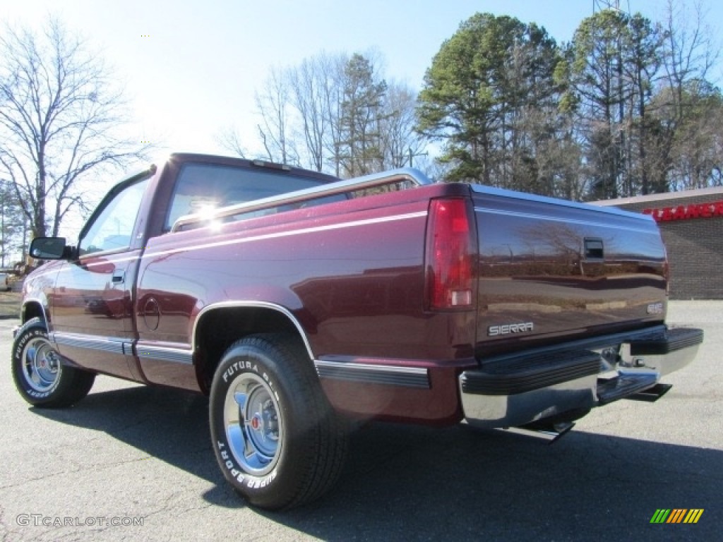 1994 Sierra 1500 SLE Regular Cab - Dark Hunt Club Red Metallic / Gray photo #8