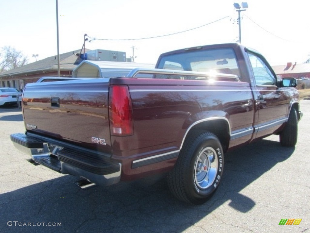 1994 Sierra 1500 SLE Regular Cab - Dark Hunt Club Red Metallic / Gray photo #10