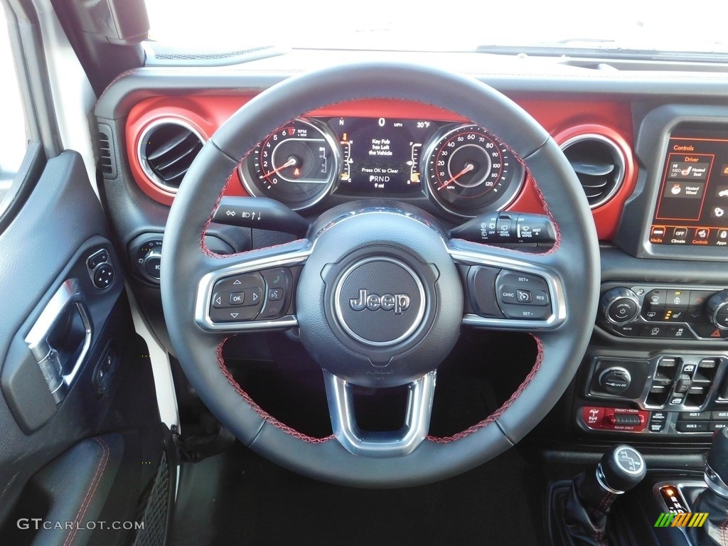 2021 Jeep Wrangler Unlimited Rubicon 4x4 Black Steering Wheel Photo #141212066