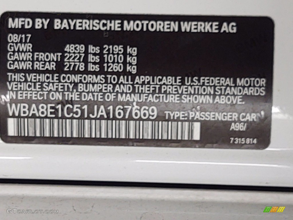 2018 3 Series 330e iPerformance Sedan - Mineral White Metallic / Black photo #36
