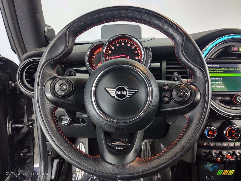 2019 Hardtop John Cooper Works 2 Door - Midnight Black / Carbon Black Dinamica/Double Stripe photo #16