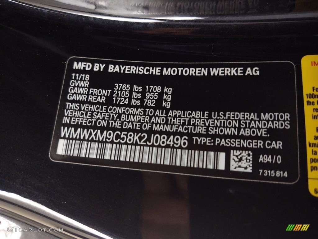 2019 Hardtop John Cooper Works 2 Door - Midnight Black / Carbon Black Dinamica/Double Stripe photo #33