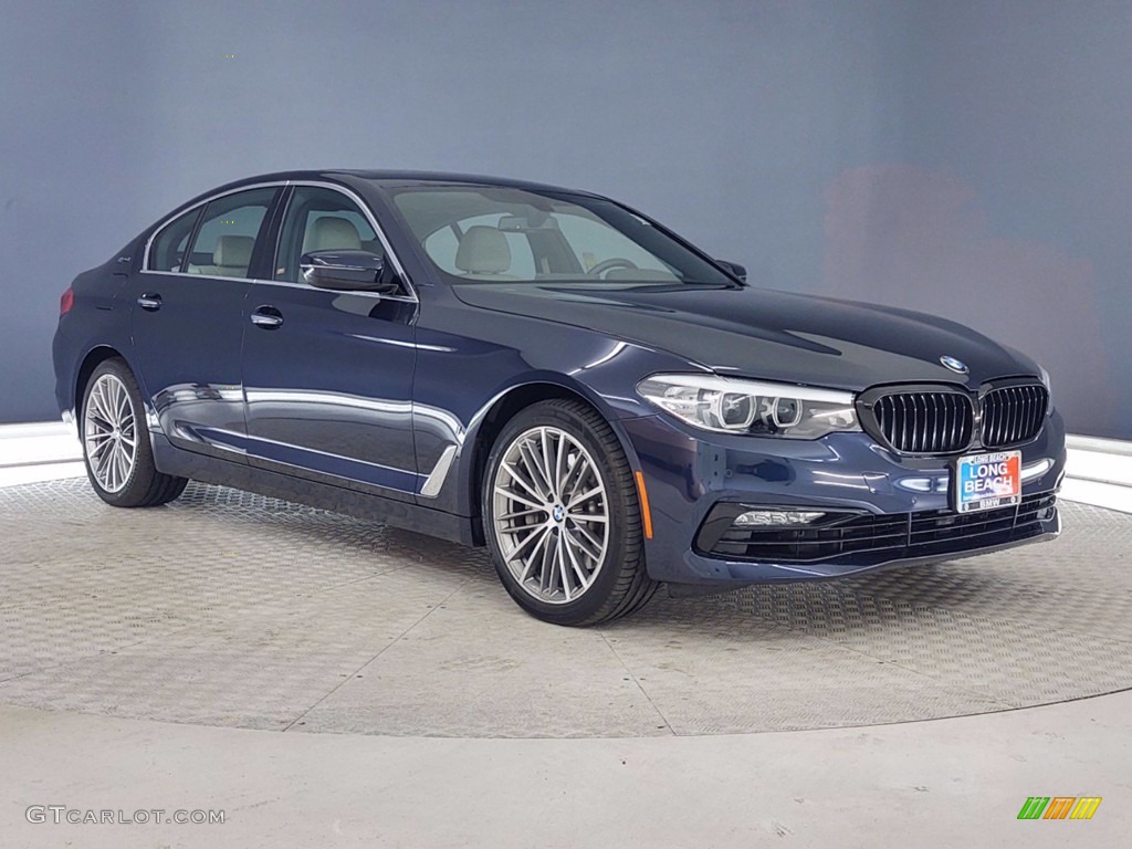 2018 5 Series 530e iPerfomance Sedan - Imperial Blue Metallic / Ivory White photo #1