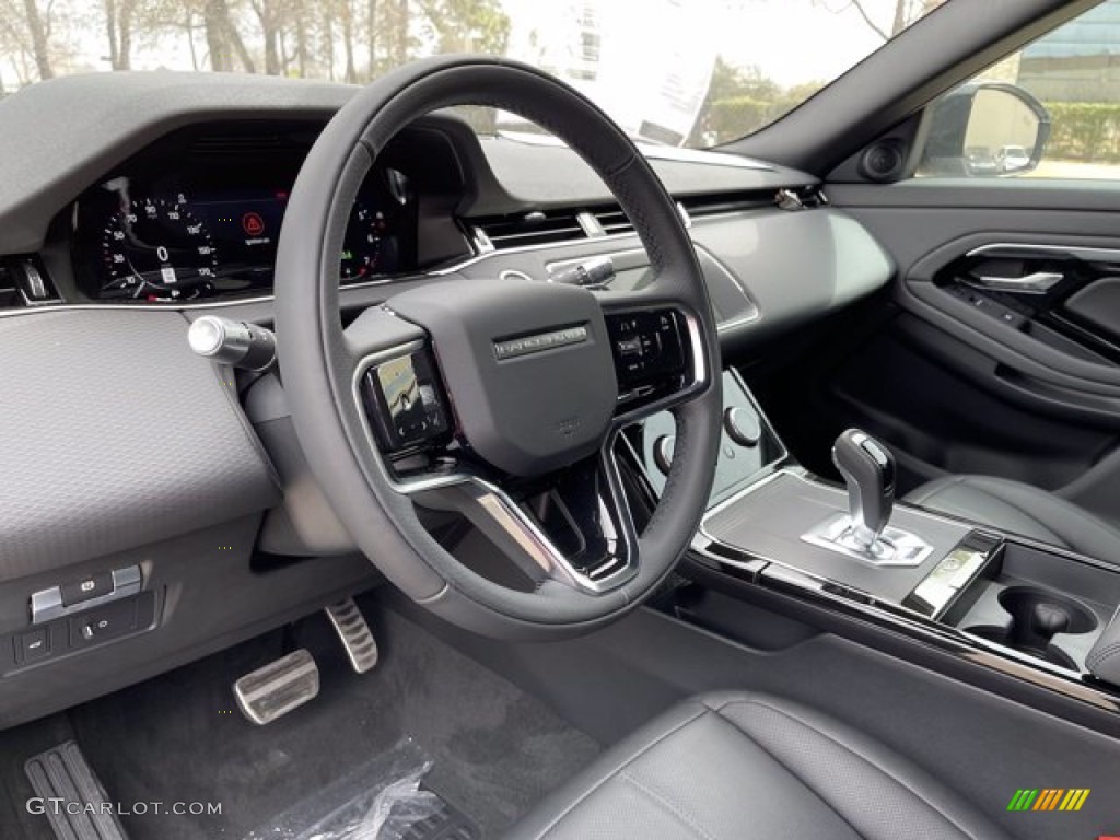 2021 Land Rover Range Rover Evoque S R-Dynamic Ebony Steering Wheel Photo #141216193
