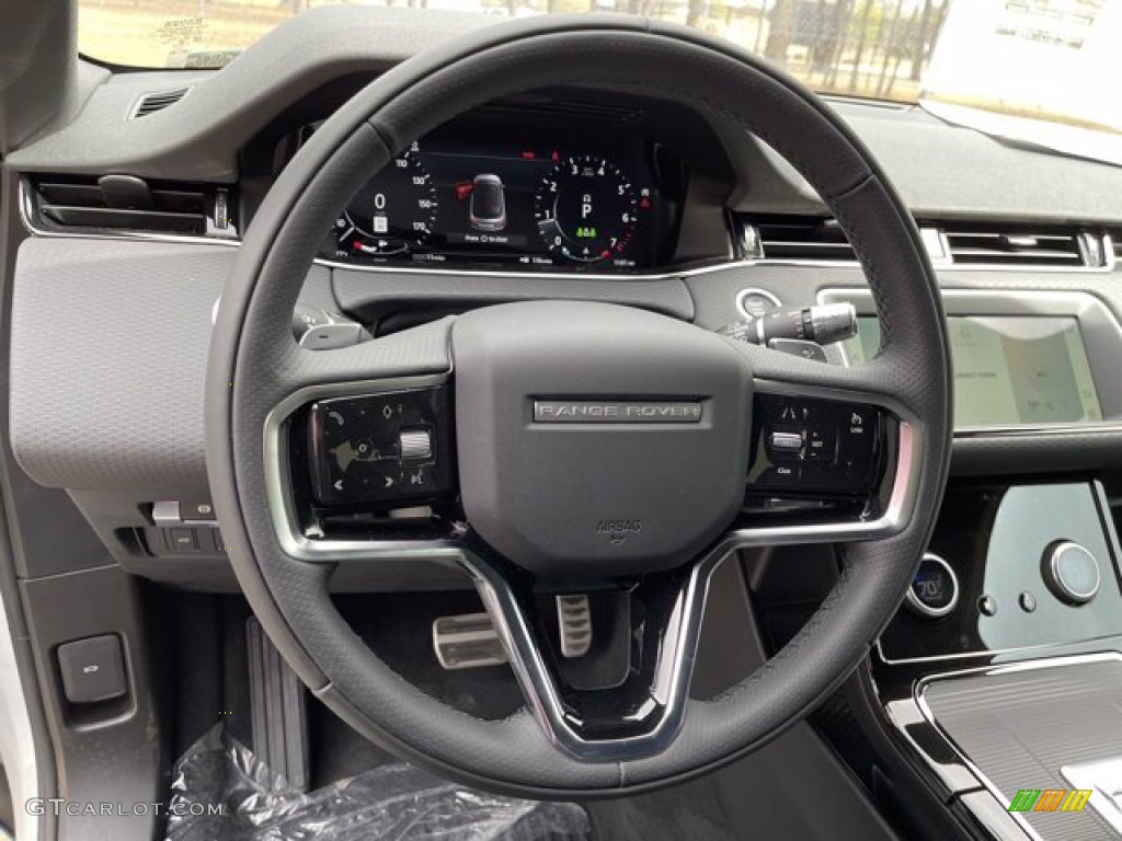 2021 Land Rover Range Rover Evoque S R-Dynamic Ebony Steering Wheel Photo #141216256