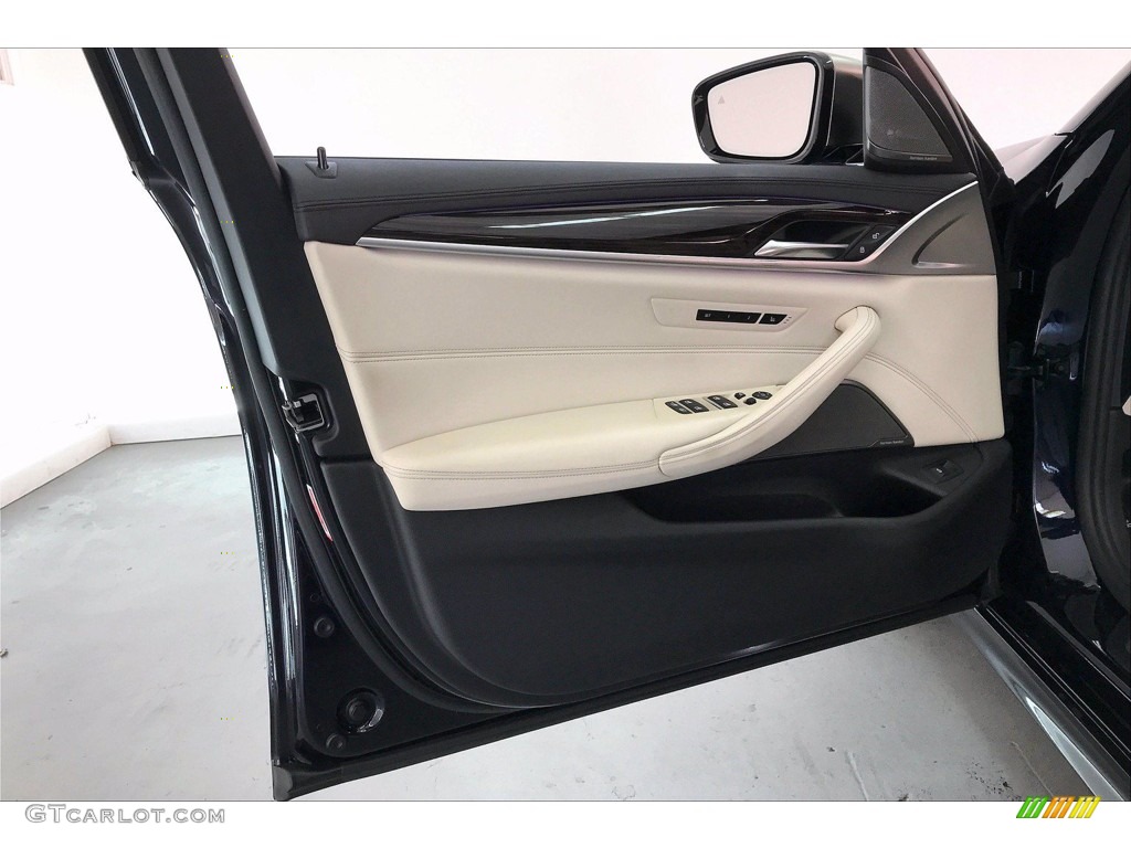 2019 BMW 5 Series M550i xDrive Sedan Ivory White Door Panel Photo #141216691