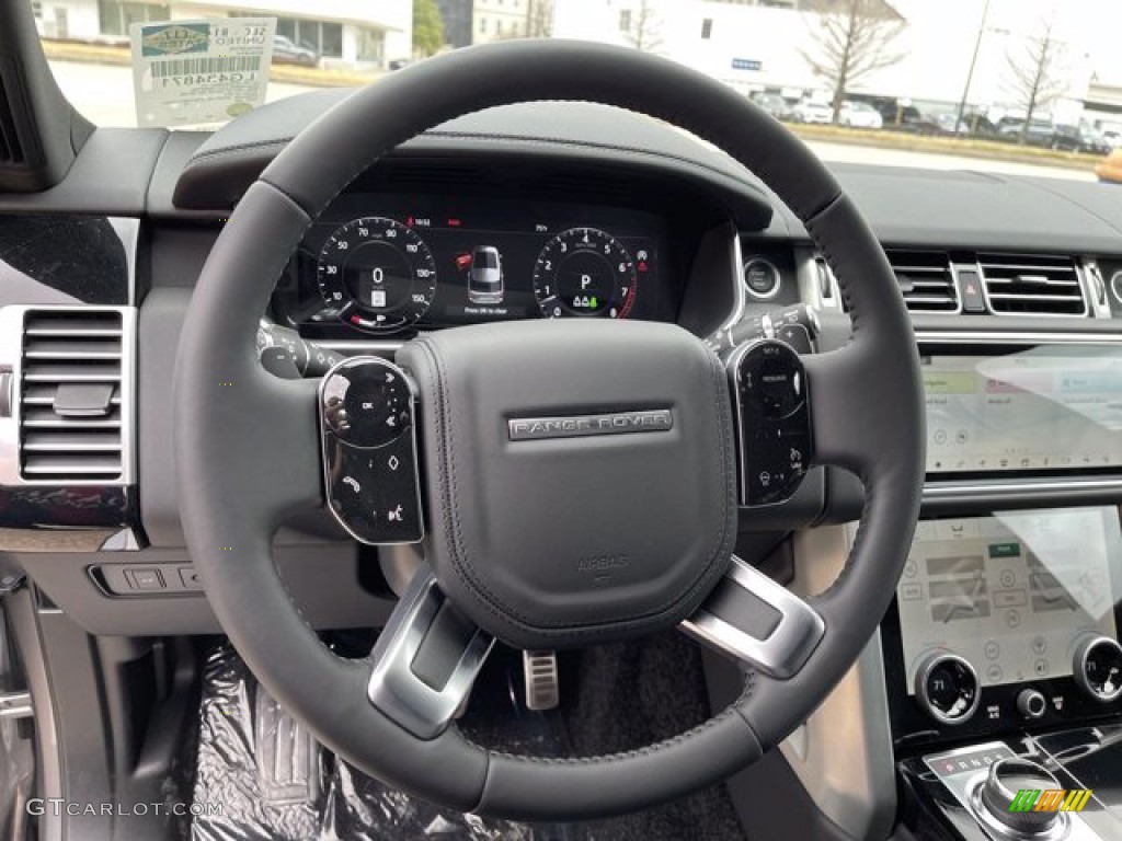 2021 Land Rover Range Rover Westminster Ebony Steering Wheel Photo #141216908