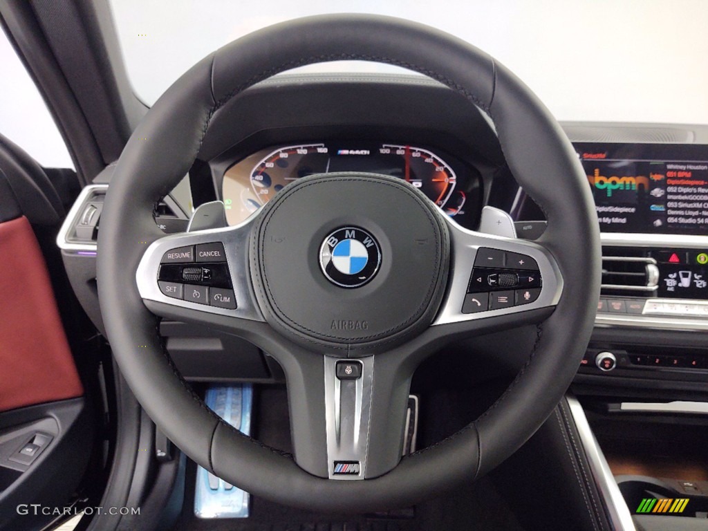 2021 BMW 4 Series M440i xDrive Coupe Tacora Red Steering Wheel Photo #141218950