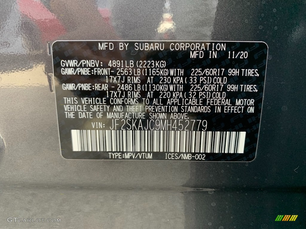 2021 Forester 2.5i Premium - Magnetite Gray Metallic / Black photo #10