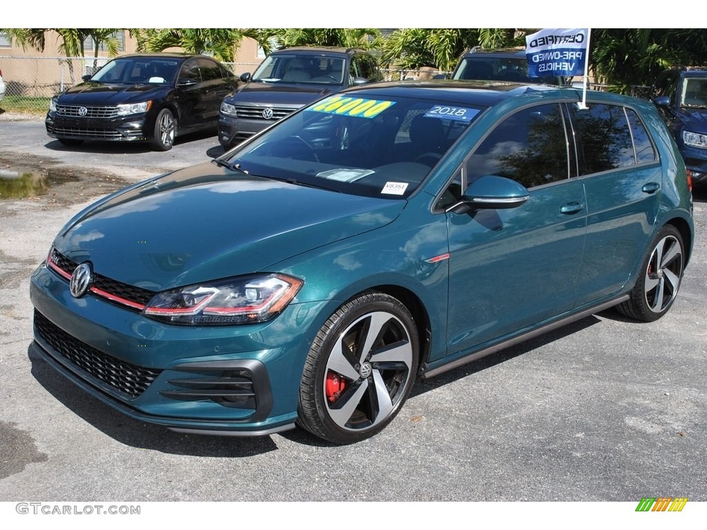 Great Falls Green Metallic 2018 Volkswagen Golf GTI Autobahn Exterior Photo #141220642