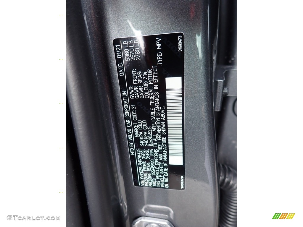 2021 XC60 T5 AWD Inscription - Osmium Grey Metallic / Amber/Charcoal photo #11
