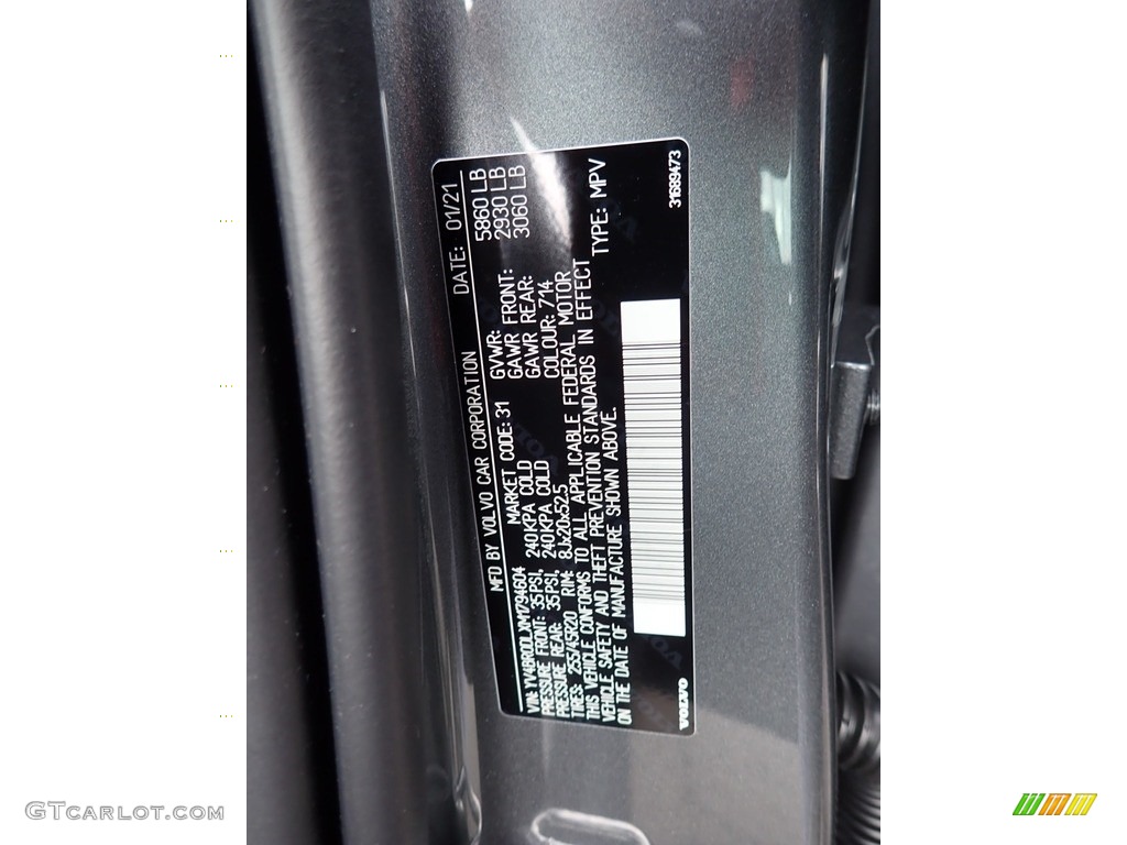 2021 XC60 T8 eAWD Inscription Plug-in Hybrid - Osmium Grey Metallic / Charcoal photo #11