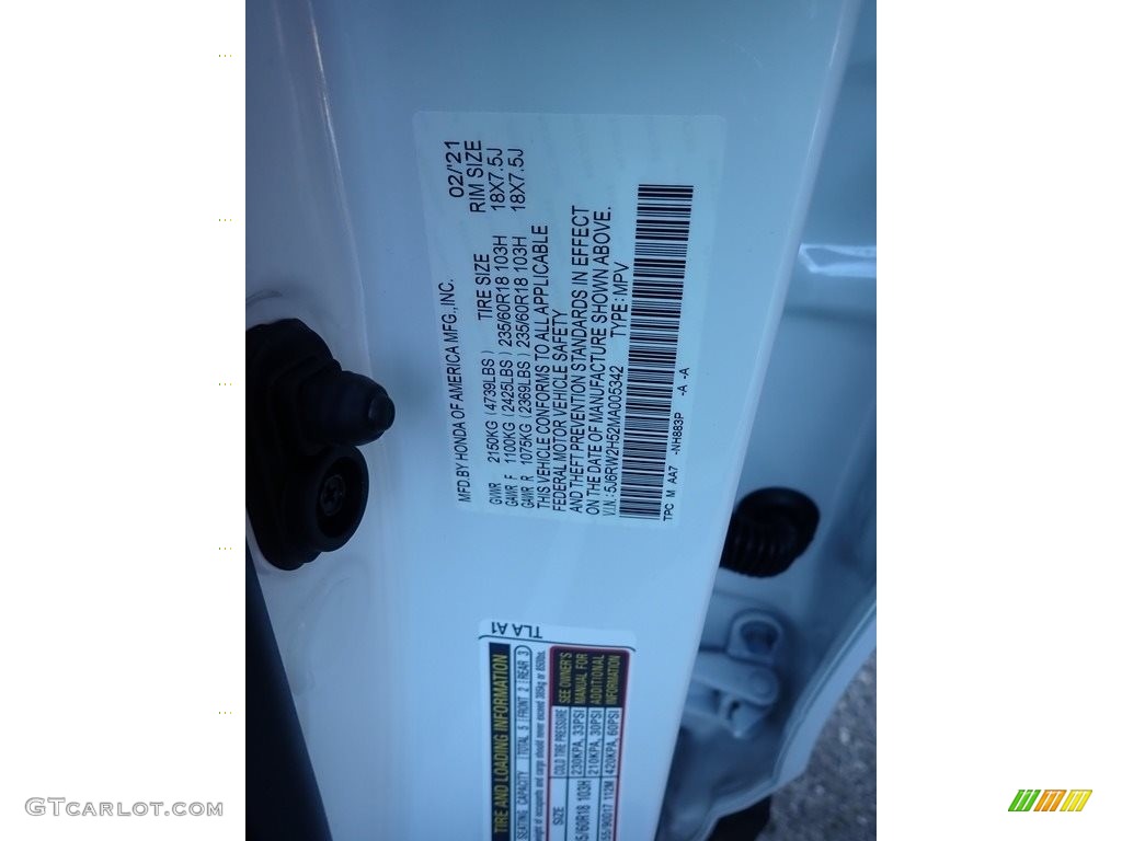 2021 CR-V EX AWD - Platinum White Pearl / Black photo #12