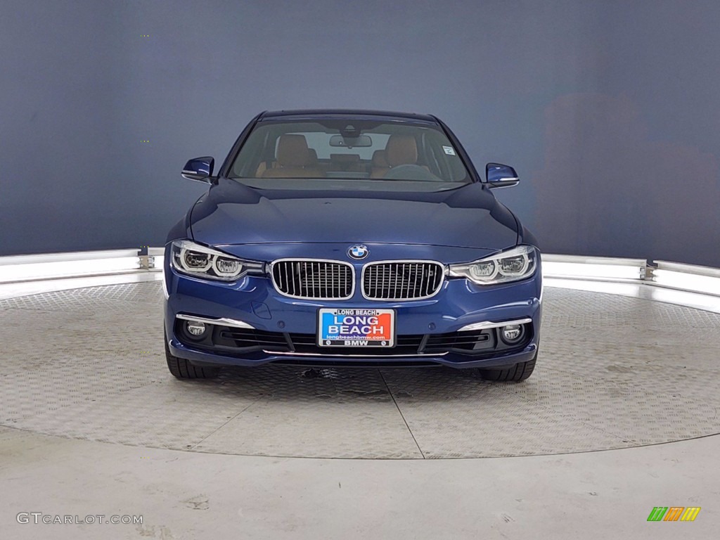 2018 3 Series 330e iPerformance Sedan - Mediterranean Blue Metallic / Cognac photo #2