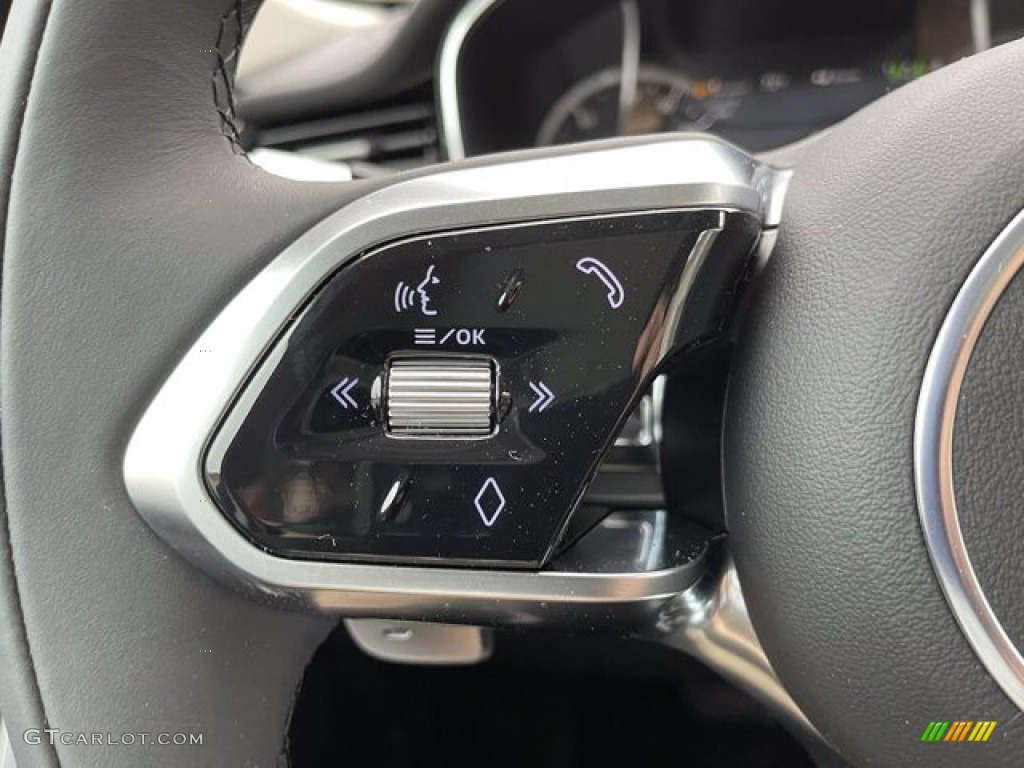 2021 Jaguar F-PACE P250 S Ebony/Ebony Steering Wheel Photo #141229762
