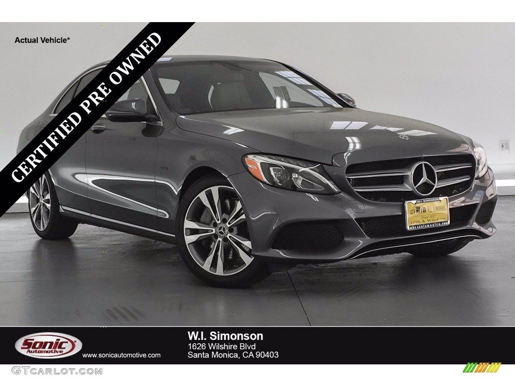 2018 C 350e Plug-in Hybrid Sedan - Selenite Grey Metallic / Crystal Grey/Black photo #1