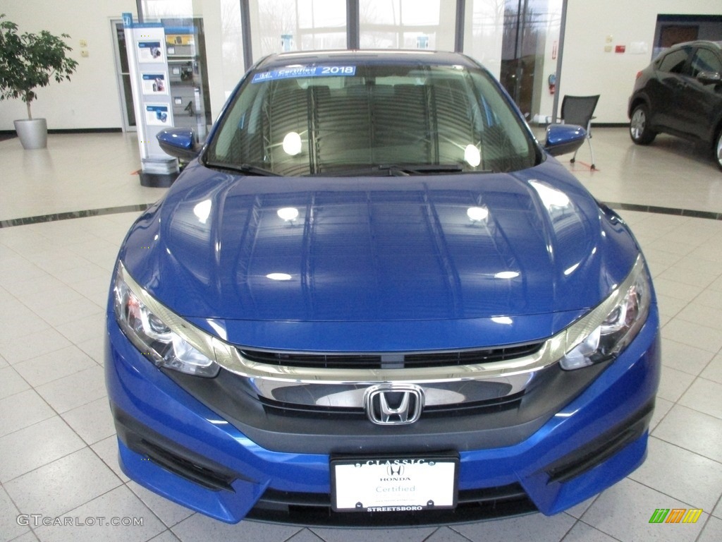 2018 Civic LX Sedan - Aegean Blue Metallic / Black photo #2