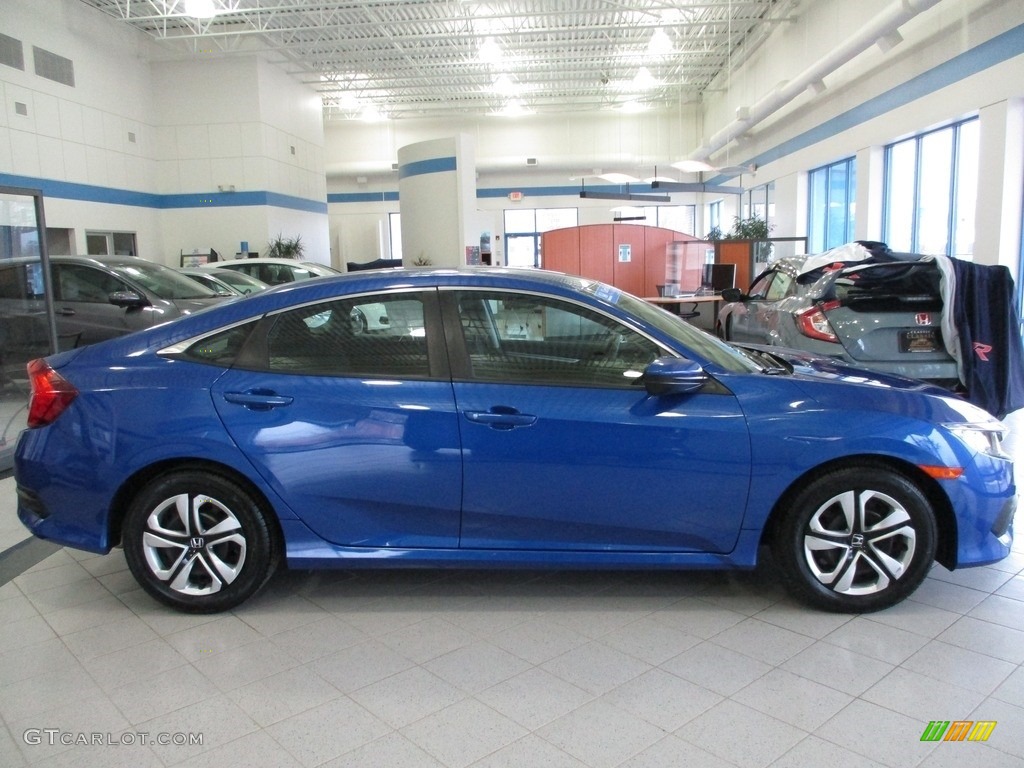 2018 Civic LX Sedan - Aegean Blue Metallic / Black photo #4