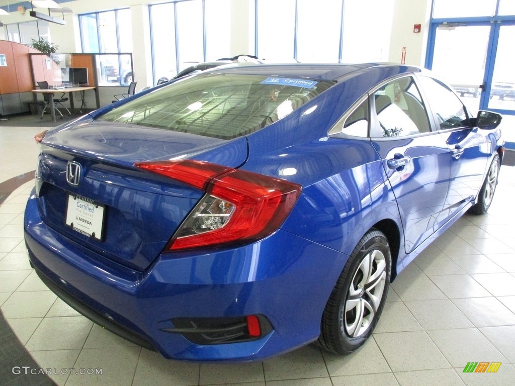 2018 Civic LX Sedan - Aegean Blue Metallic / Black photo #7