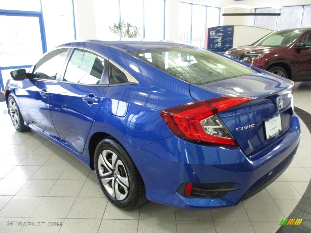 2018 Civic LX Sedan - Aegean Blue Metallic / Black photo #9