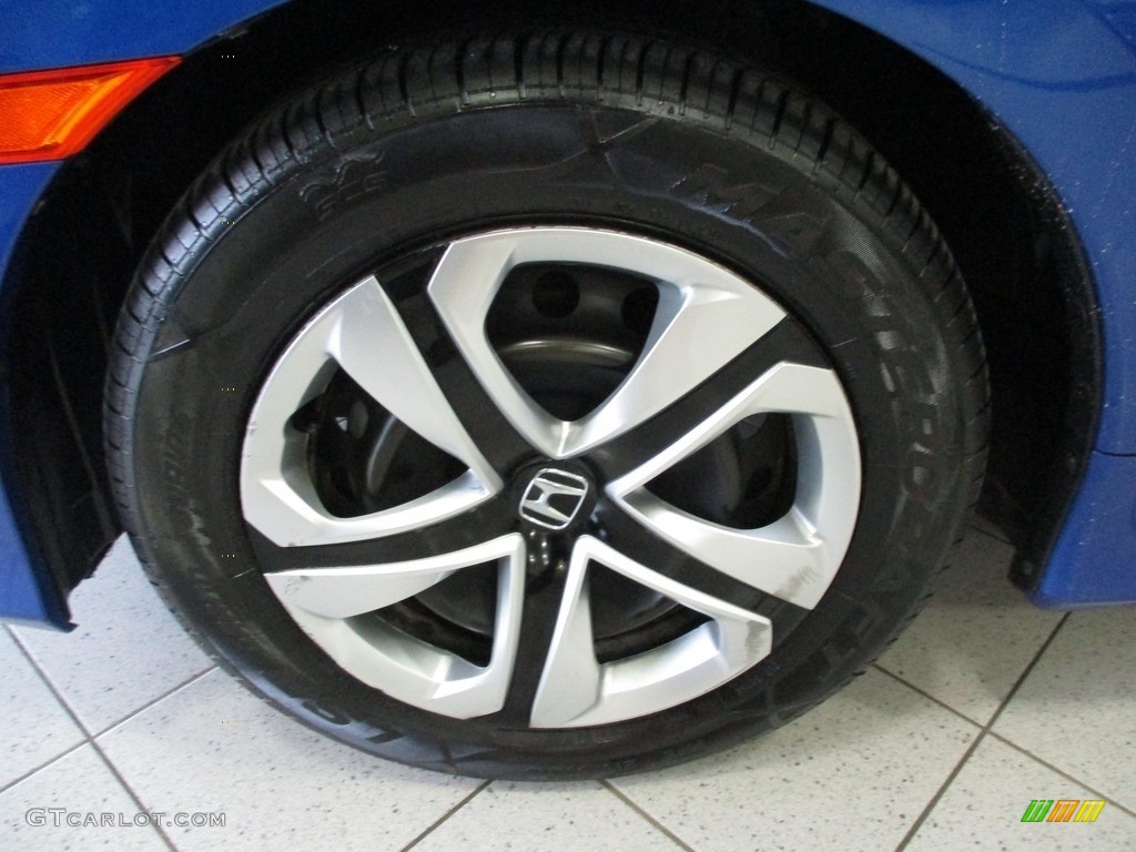 2018 Civic LX Sedan - Aegean Blue Metallic / Black photo #12