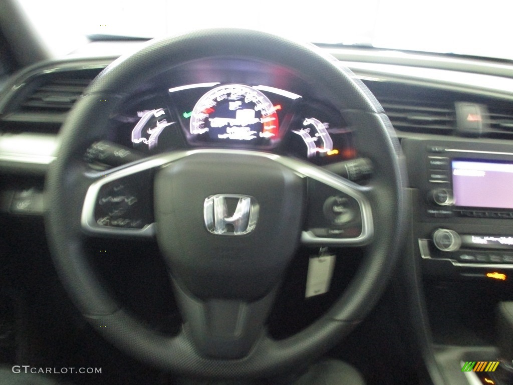 2018 Civic LX Sedan - Aegean Blue Metallic / Black photo #29