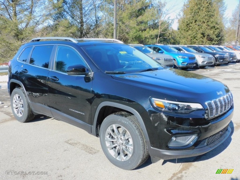 Diamond Black Crystal Pearl 2021 Jeep Cherokee Latitude Lux 4x4 Exterior Photo #141234639