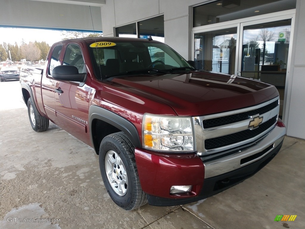 Deep Ruby Red Metallic 2009 Chevrolet Silverado 1500 LT Extended Cab Exterior Photo #141237039