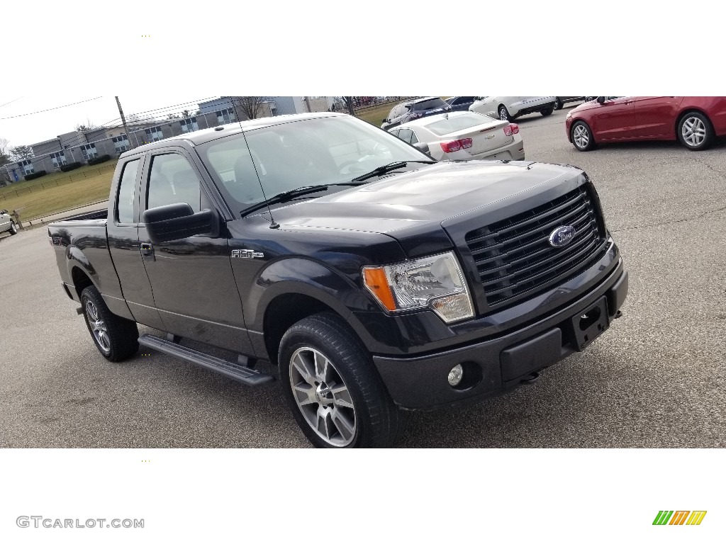 2014 F150 STX SuperCab 4x4 - Tuxedo Black / Steel Grey photo #1