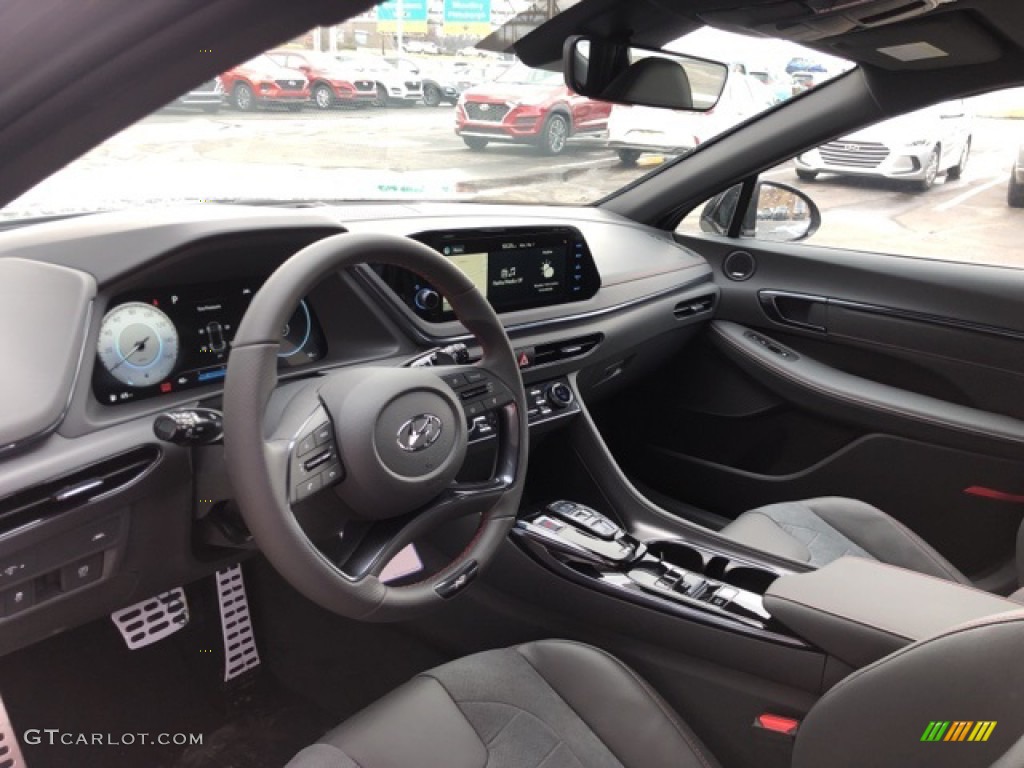 Black Interior 2021 Hyundai Sonata N Line Photo #141241760