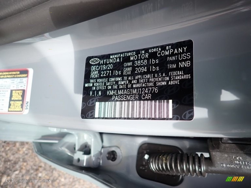 2021 Elantra SEL - Electric Shadow / Black photo #12