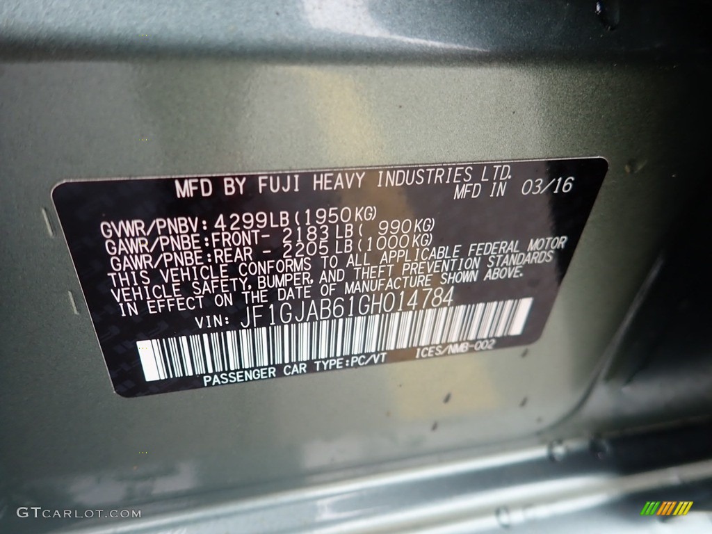 2016 Impreza 2.0i Premium 4-door - Jasmine Green Metallic / Ivory photo #23