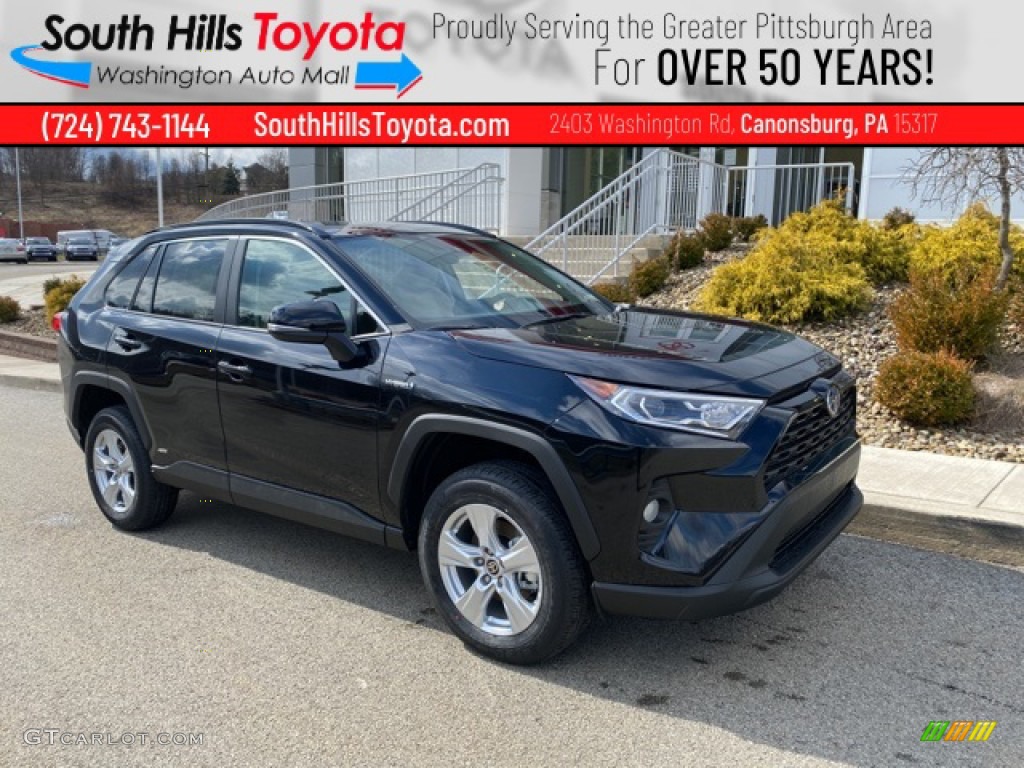 2021 RAV4 XLE AWD Hybrid - Midnight Black Metallic / Nutmeg photo #1
