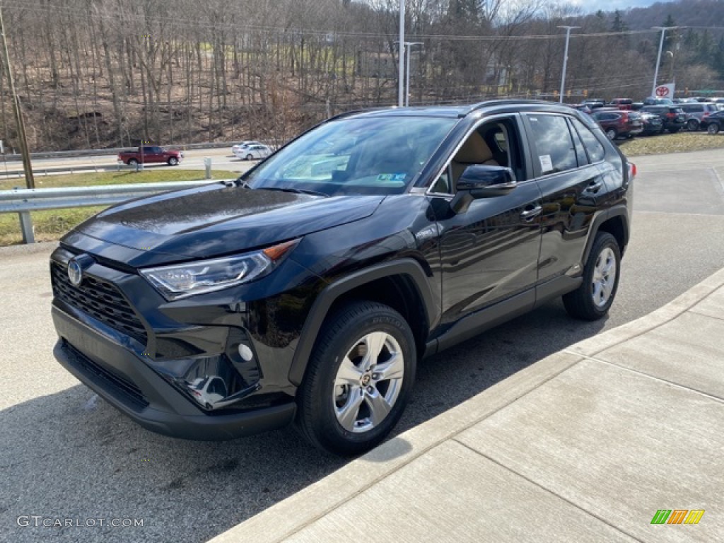 2021 RAV4 XLE AWD Hybrid - Midnight Black Metallic / Nutmeg photo #13