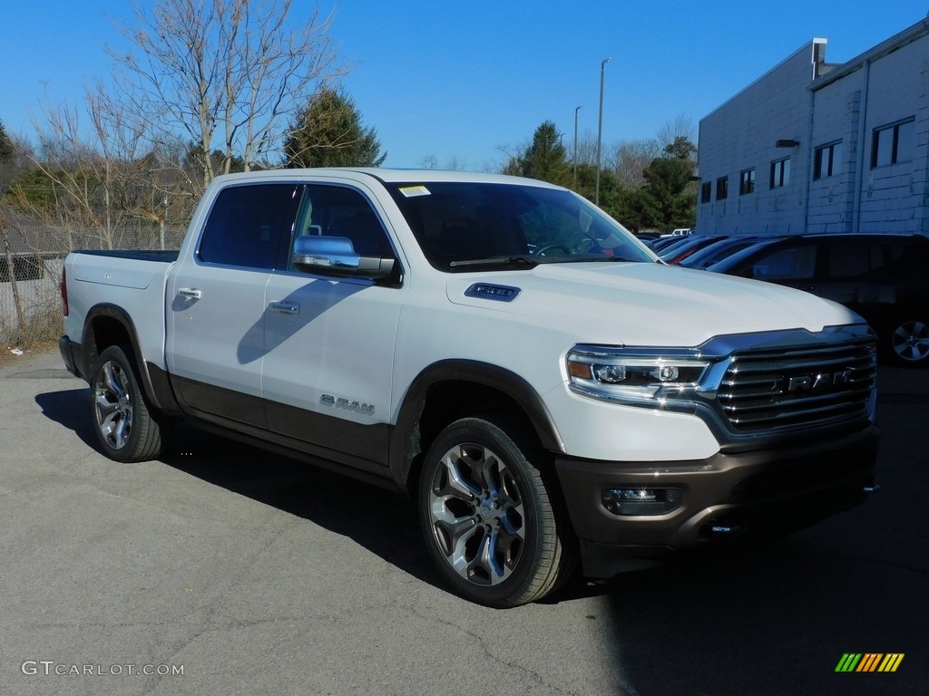 2021 1500 Long Horn Crew Cab 4x4 - Ivory White Tri-Coat Pearl / Light Frost Beige/Mountain Brown photo #3