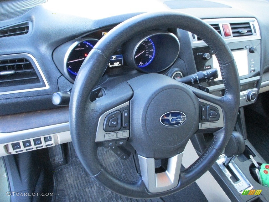 2015 Subaru Outback 3.6R Limited Warm Ivory Steering Wheel Photo #141250694