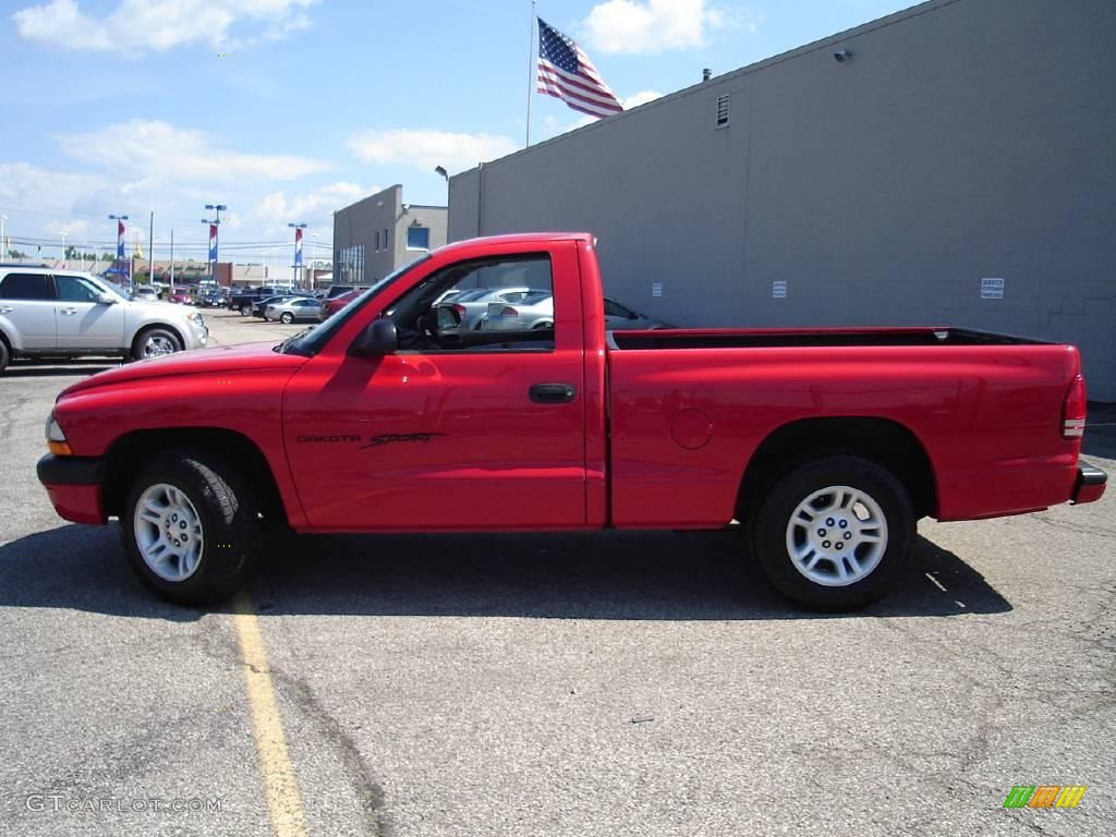 2001 Dakota Sport Regular Cab - Flame Red / Dark Slate Gray photo #2