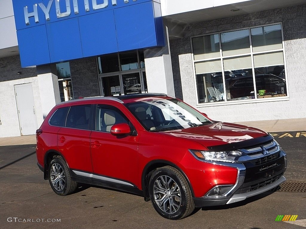 2017 Outlander SEL S-AWC - Rally Red Metallic / Beige photo #1