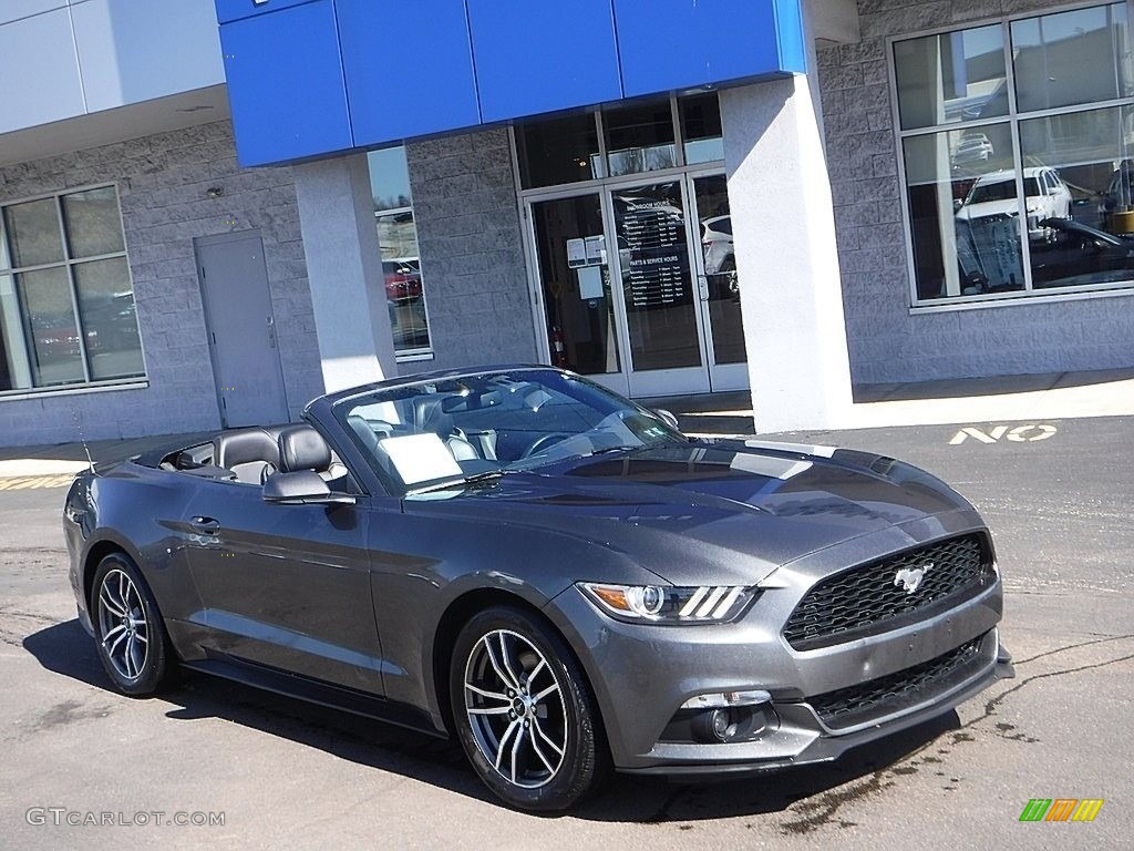 2016 Mustang EcoBoost Premium Convertible - Magnetic Metallic / Ebony photo #1