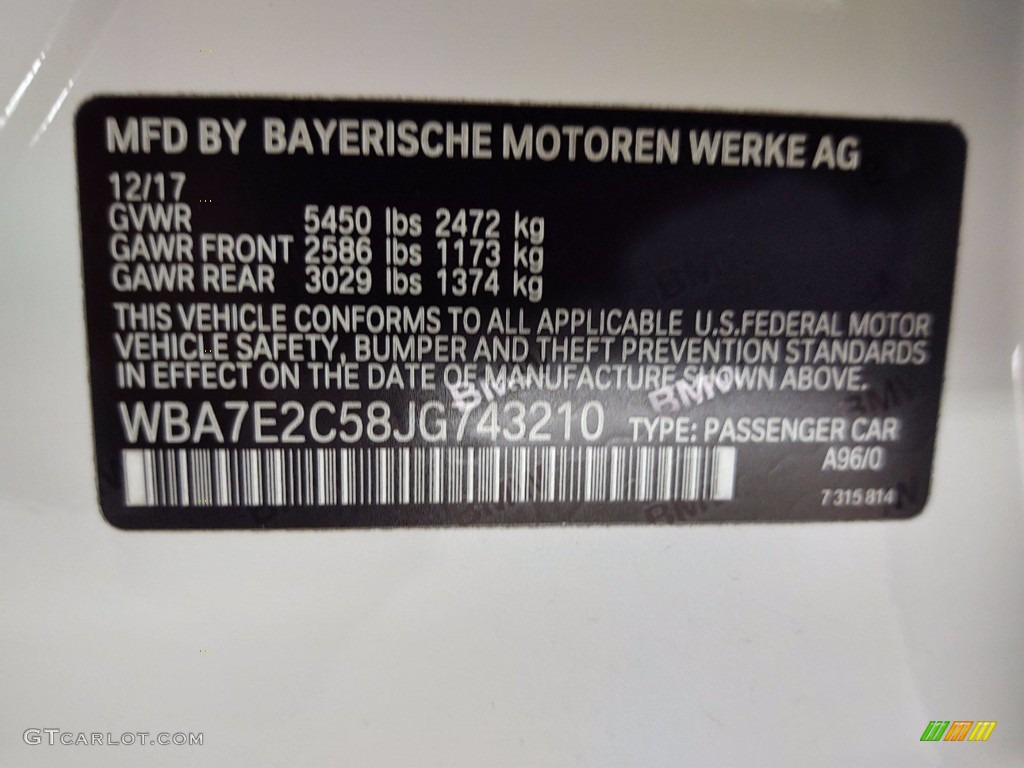 2018 7 Series 740i Sedan - Mineral White Metallic / Black photo #35