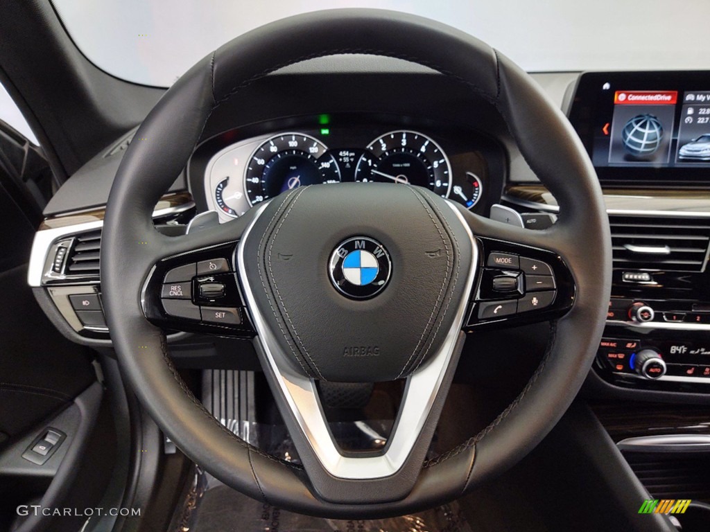 2018 BMW 5 Series 540i Sedan Black Steering Wheel Photo #141268900