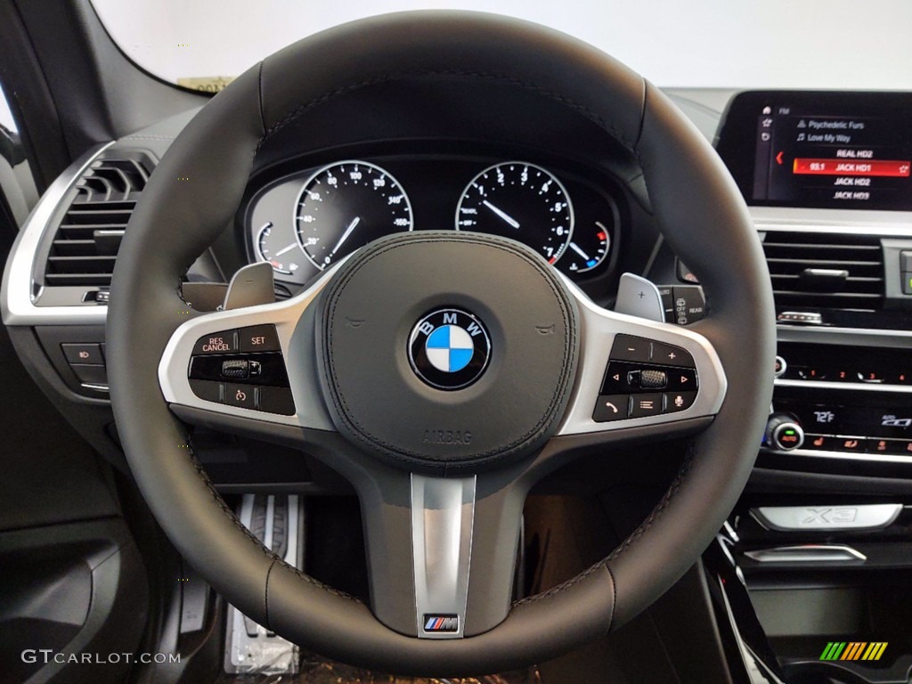 2021 BMW X3 sDrive30i Black Steering Wheel Photo #141269881