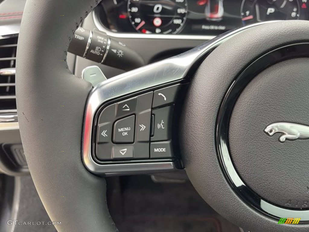 2021 Jaguar F-TYPE R-Dynamic AWD Coupe Ebony Steering Wheel Photo #141269923