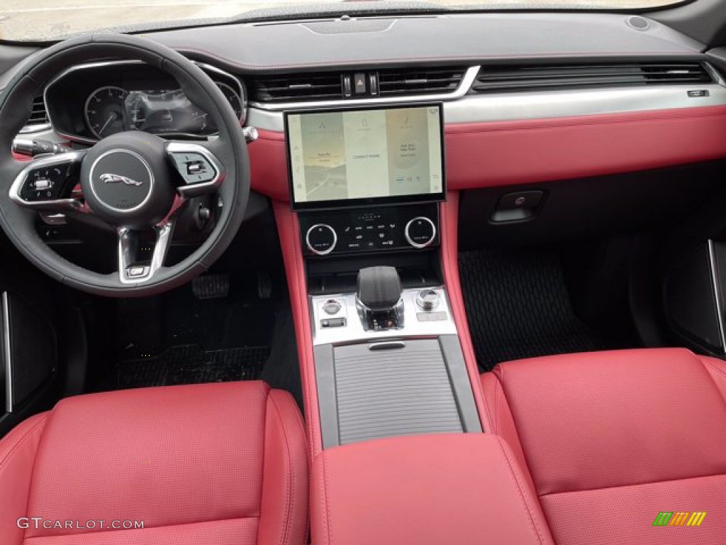 2021 Jaguar F-PACE P400 R Ebony/Mars Red Dashboard Photo #141270010