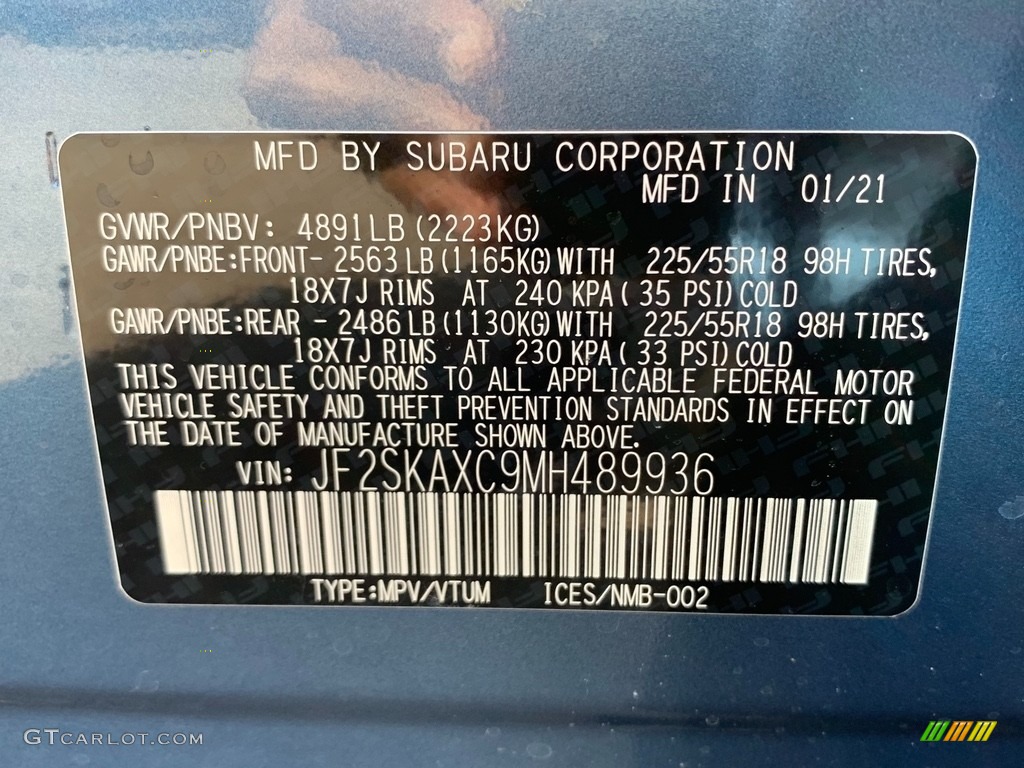 2021 Forester 2.5i Touring - Dark Blue Pearl / Black photo #10