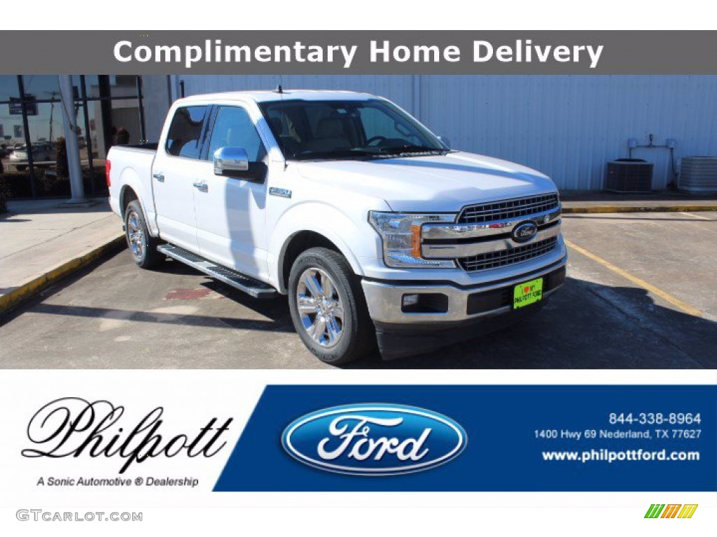 2019 F150 Lariat SuperCrew - White Platinum / Light Camel photo #1