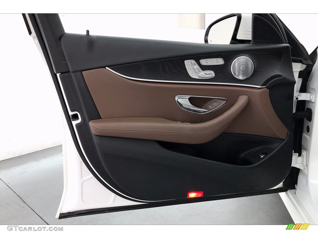 2017 Mercedes-Benz E 300 Sedan Nut Brown/Black Door Panel Photo #141279585